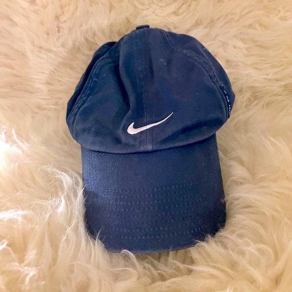 Nike Navy Blue Logo Baseball Cap Hat - Picture 1 of 5